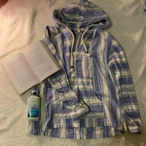Blue Striped Baja Hoodie